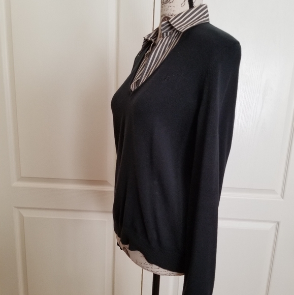 2 For $25 Chaps Women's Black Sweater - Picture 3 of 8